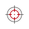 Red and black target crosshair symbol.