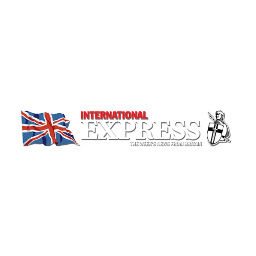International Express newspaper logo with Union Jack.